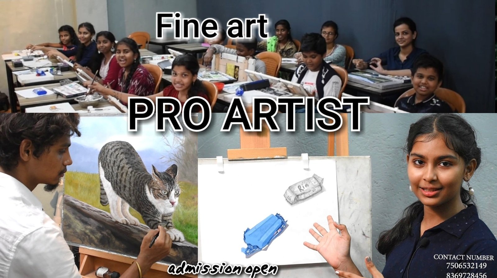 Teen student sketching in studio